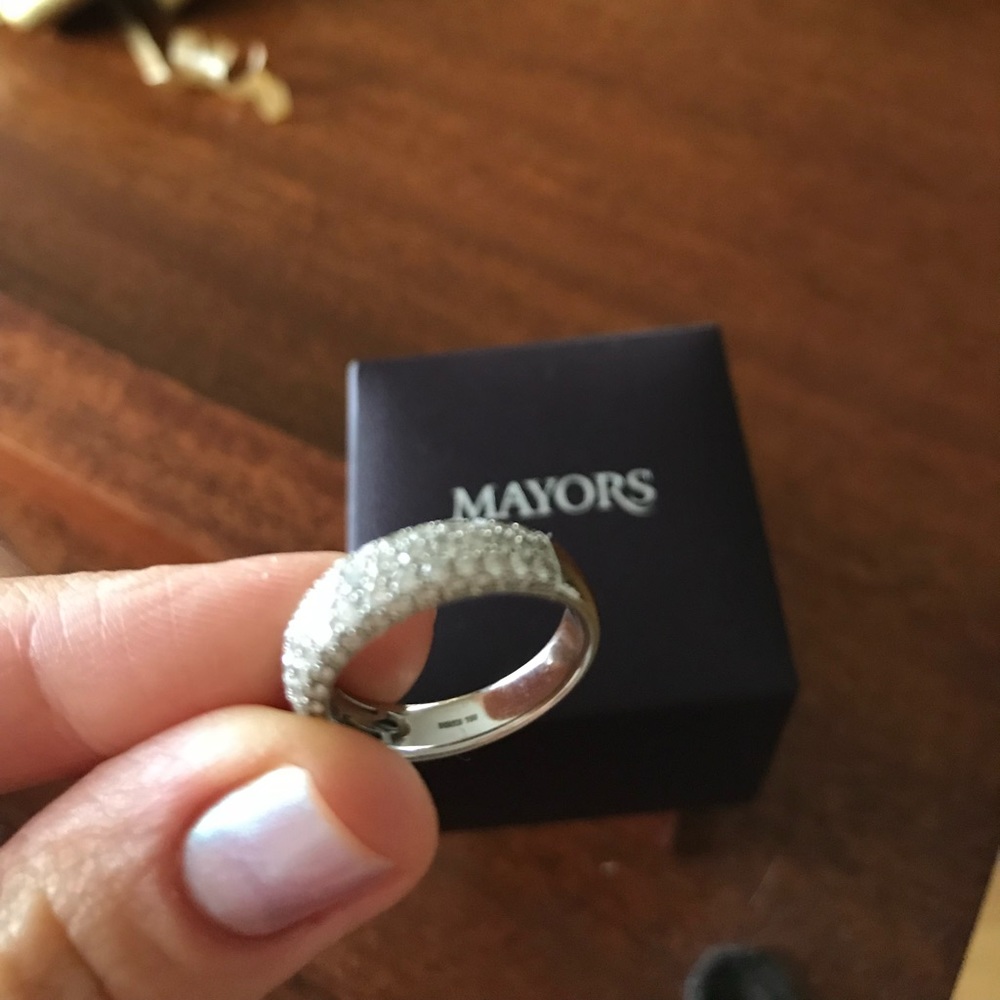 MATORS rare ring 5 raw diamonds, white gold
